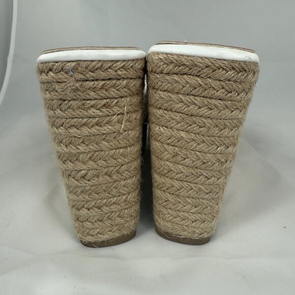 Olivia Miller Womens Woven Platform Wedge Sandals White Size 10 Espadrille Style - Picture 6 of 11